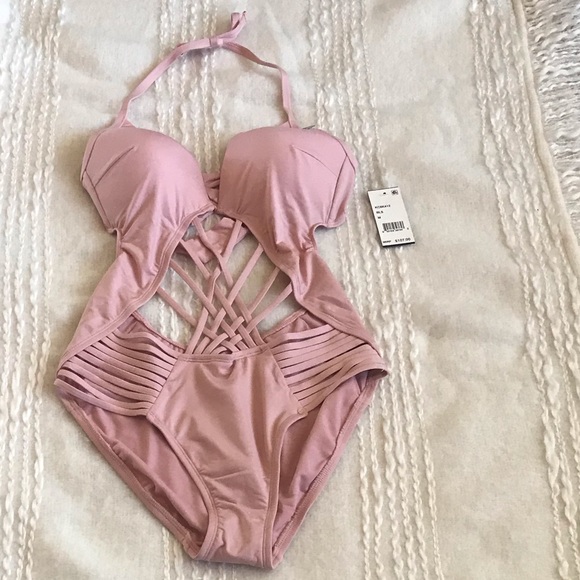 KENNETH COLE MACRAME CRISS CROSS PUSH UP SWIMSUIT - Picture 6 of 8